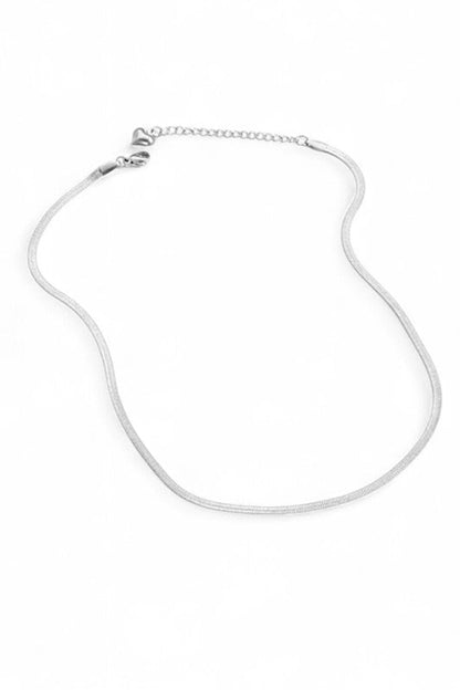 Stainless Steel Herringbone Chain Necklace
