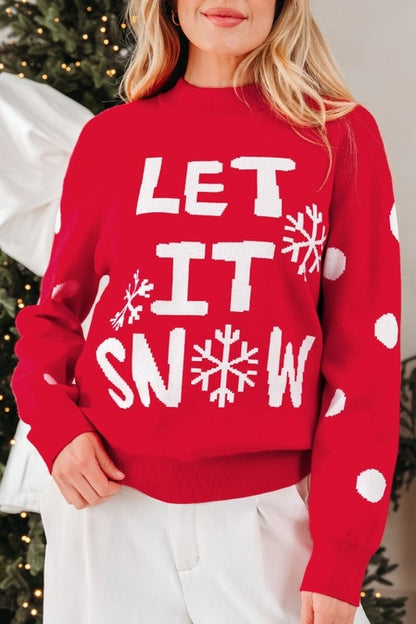 LET IT SNOW Christmas Holiday Sweater